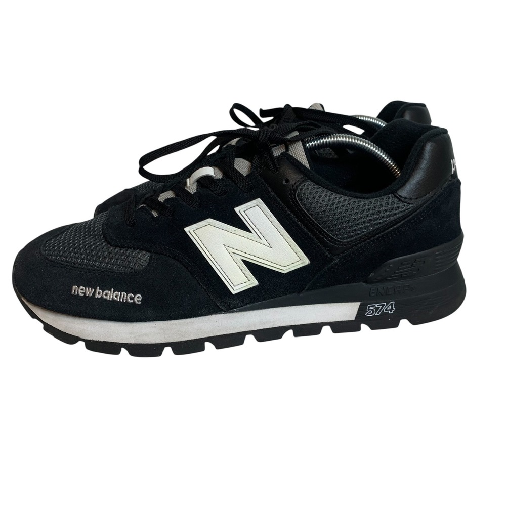New Balance 574 Rugged Black White ML574DGO Men's Size 12 Suede Sneakers